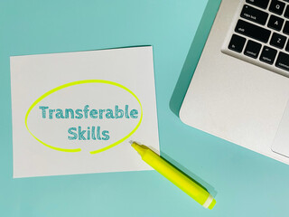 transferable skills text on blue background