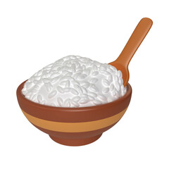 Cooked Rice 3D Illustration Icon