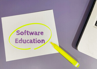software education- text on purple background