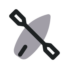 Canoe Icon with Two Tone Color