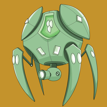 Spider War Robot Vector Illustration