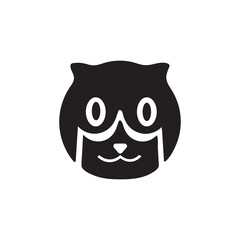 Happy cat animal vector logo 