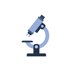 Microscope for microbiology and genetic experiments, flat vector isolated.