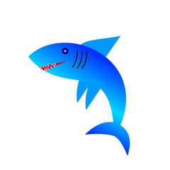 shark cartoon isolated on white