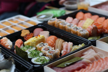 Close up of sushi on a plate