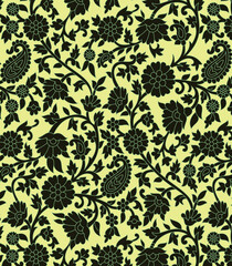 traditional Indian paisley pattern on      background