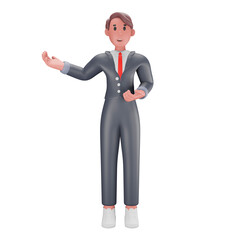 3d illustration Man presenting something