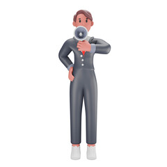 3d illustration Business person doing marketing