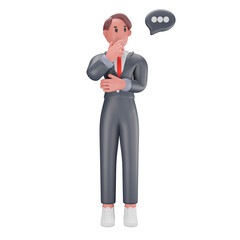 3d illustration Man thinking about something