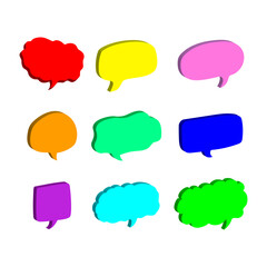 Set of speech bubble in different color