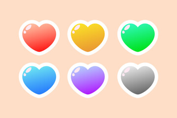 Set of love icon in defferent color