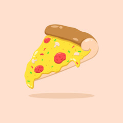 Slices pizza cartoon vector illustration