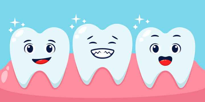 Happy and smilling teeth vector illustration