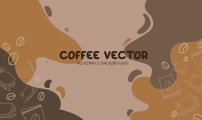 Vector illustration of coffee bean pattern including on brown background. Sketch of coffee beans. Hand-drawn coffee beans vector.