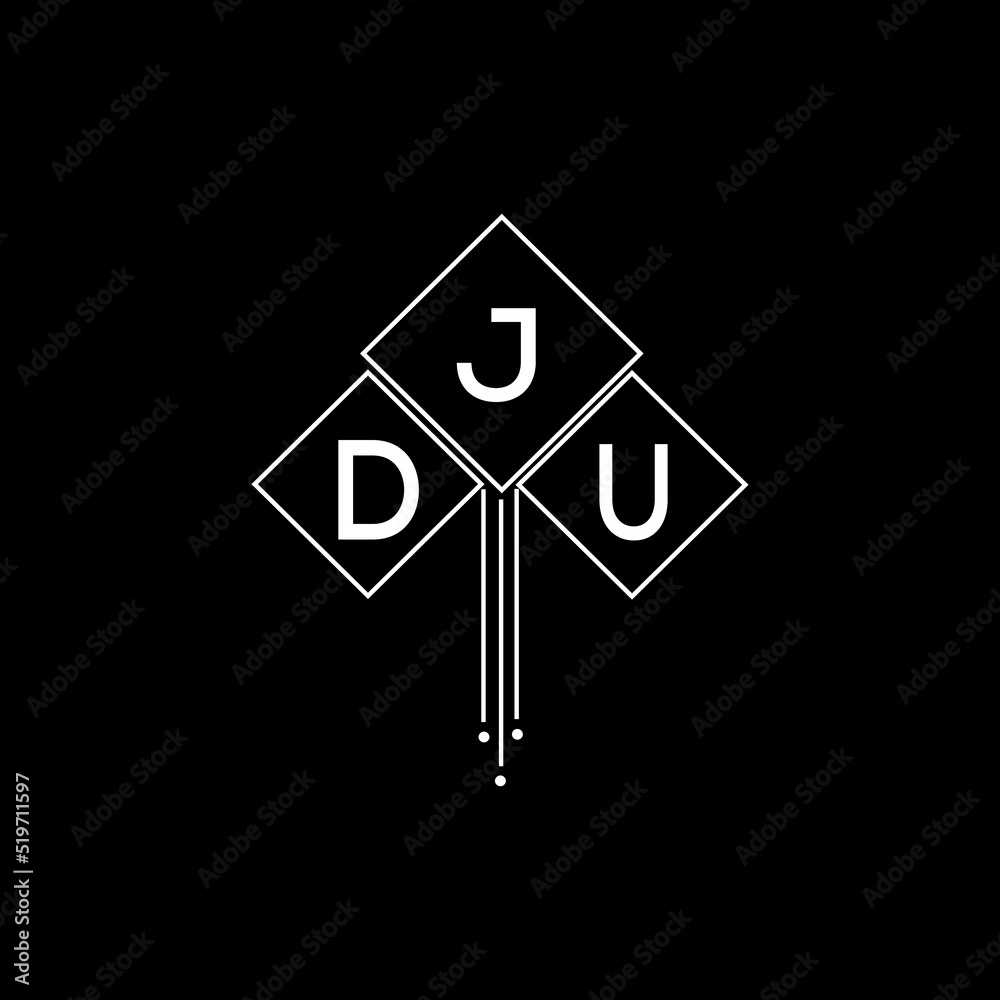 Wall mural dju letter logo design with white background in illustrator, dju vector logo modern alphabet font ov