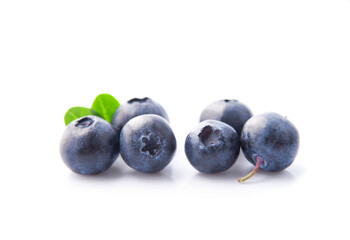 Sweet blueberries with leaves