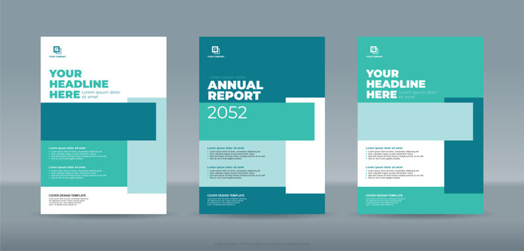 Abstrac random rectangle bars with green tosca color backgound A4 size book cover template for annual report, magazine, booklet, proposal, portofolio, brochure, poster