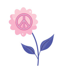 flower with peace symbol