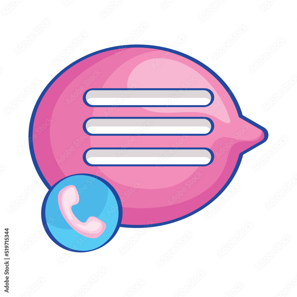 Poster speech bubble with telephone