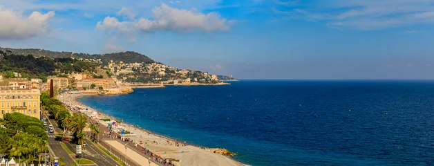 Papier Peint photo Lavable Nice Nice coastline at Promenade des Anglais on the Mediterranean Sea South of France