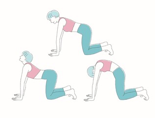 ストレッチをする女性