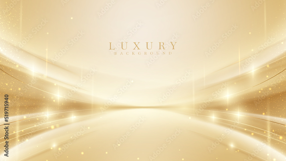 Canvas Prints luxury background with golden light effect decoration and bokeh elements.