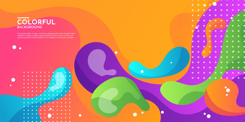 Modern colorful flow poster. Wave Liquid shape color background