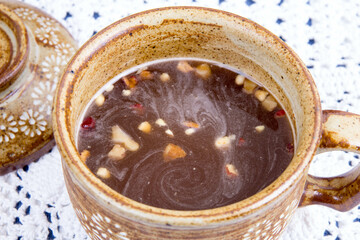 traditional Korean drink Black Herbal Tea - ssanghwacha
