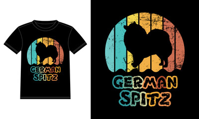 Funny German Spitz Vintage Retro Sunset Silhouette Gifts Dog Lover Dog Owner Essential T-Shirt
