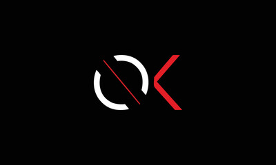OK KO O AND K Abstract initial monogram letter alphabet logo design