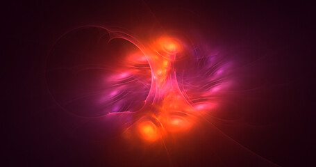 3D rendering abstract multicolor fractal light background