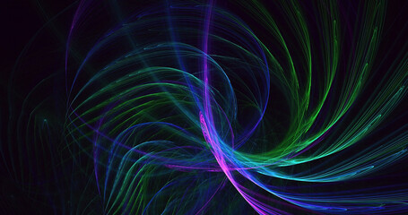 3D rendering abstract multicolor fractal light background