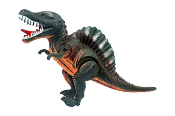 Dinosaur plastic figure toy isolated on white background with clipping path. It is the history of animals in the Jurassic period. It's a model about animals that kids love.