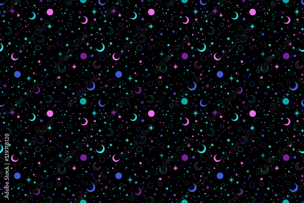 Canvas Prints jpg esoteric pattern with moon and stars
