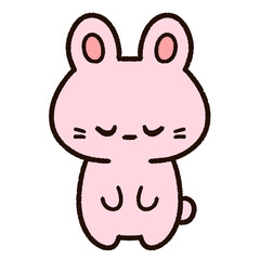 お辞儀をするかわいいウサギ