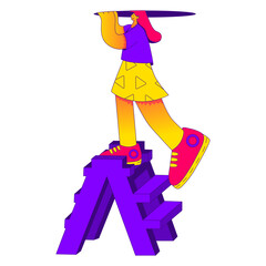 Woman looking for result