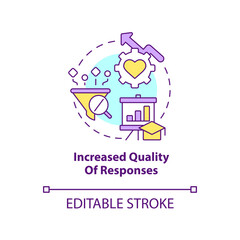 Increased quality of responses concept icon. Advantage of digital engagement abstract idea thin line illustration. Isolated outline drawing. Editable stroke. Arial, Myriad Pro-Bold fonts used
