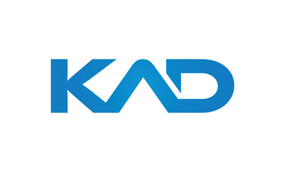 initial KAD creative modern lettermark logo design, linked typography monogram icon vector illustration