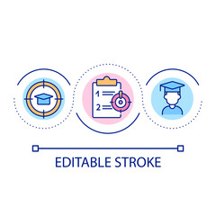 Student task management loop concept icon. Completing essential tasks abstract idea thin line illustration. Successful learning strategy. Isolated outline drawing. Editable stroke. Arial font used
