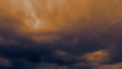 Obraz premium Dark dirty orange clouds - background for war artworks - abstract 3D illustration