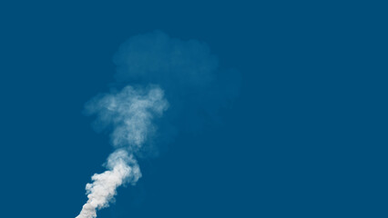 white rich pollute smoke column exhaust from power plant or factory, isolated - industrial 3D illustration