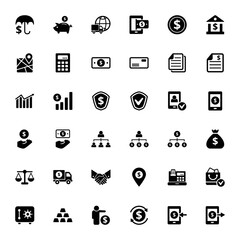 Finance affiliate marketing icons set vector graphic illustration