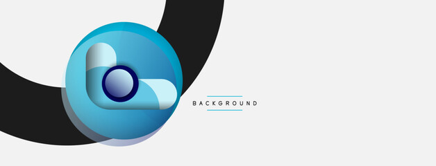 Vector round shapes circles minimal geometric background. Vector illustration for wallpaper banner background or landing page
