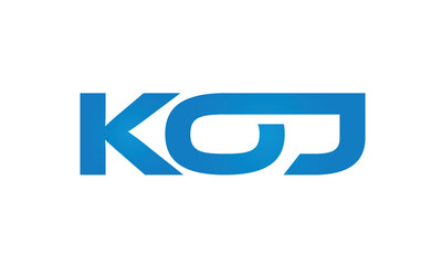 Connected KOJ Letters logo Design Linked Chain logo Concept