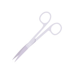 Surgical Scissors Flat Illustration. Clean Icon Design Element on Isolated White Background