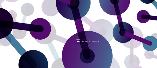 Line points connections geometric abstract background. Circles connected by lines. Trendy techno business template for wallpaper, banner, background or landing