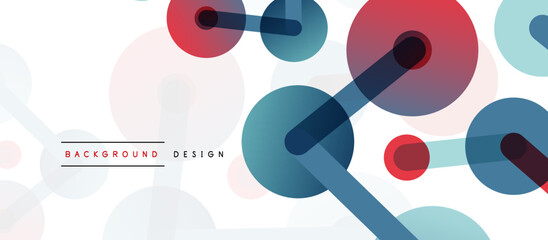 Line points connections geometric abstract background. Circles connected by lines. Trendy techno business template for wallpaper, banner, background or landing