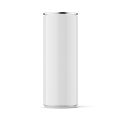 Glossy sleek 330 ml can on white background mockup - 3D rendering