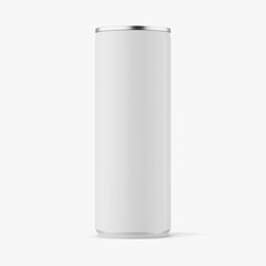 Matt sleek 330 ml can on white background mockup - 3D rendering