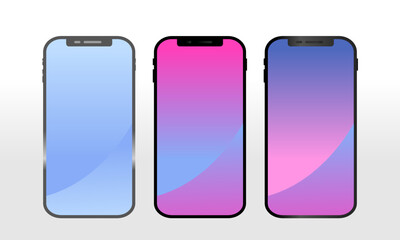 Set of Mobile phone screen mockup template